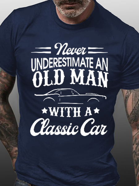 ever Underestimate An Old Man With A Classic Car Shirts&Tops, T-shirts, Lilicloth.com