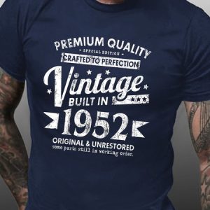 Vintage 1952 Funny Print Short Sleeve T-Shirt, T-shirts, Lilicloth.com