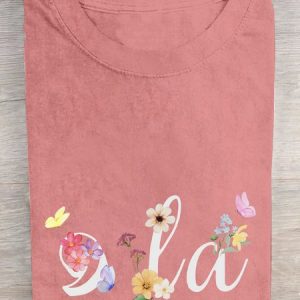 Floral Kamala Comma La  Cotton T-shirt, T-shirts, Lilicloth.com
