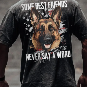 Best Friend German Shepherd Vintage Washed Shirt, T-shirts, Lilicloth.com