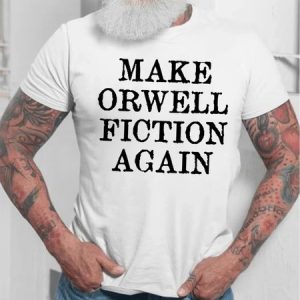 Mens Make Orwell Fiction Again Round Neck Casual Short Sleeve T-Shirt, T-shirts, Lilicloth.com