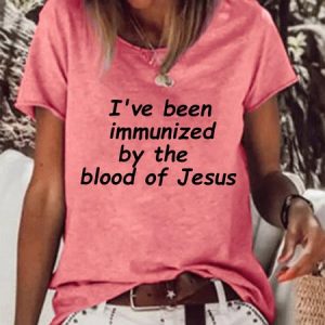 I've been immunized by the blood of Jesus Crew Neck Short Sleeve T-Shirt, T-shirts, Lilicloth.com