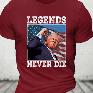 Legend Never Die Trump Loose Casual T-Shirt, T-shirts, Lilicloth.com