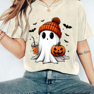 Cute ghost Halloween Vintage Distressed Shirt, T-shirts, Lilicloth.com