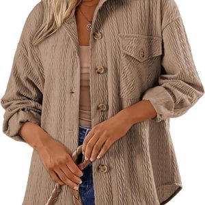 Women's Spring/Fall Outerwear Casual Buckle Plain Long Sleeve Wrap Jacket, JustFashionNow Jackets, color:Coffee|size:XXL,