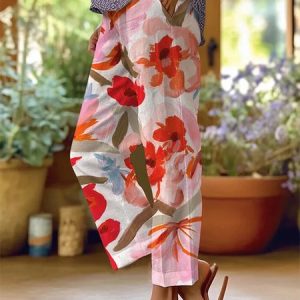 Casual Floral Pocket Stitching Pants, Pants, Lilicloth.com