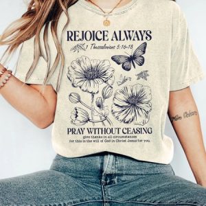 Rejoice Always Christian Vintage Distressed Shirt, T-shirts, Lilicloth.com