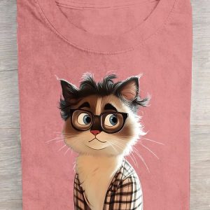 Cat Programmer Cotton T-shirt, T-shirts, Lilicloth.com