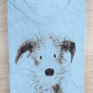 Fun Furry Puppy Art Cotton T-Shirt, T-shirts, Lilicloth.com