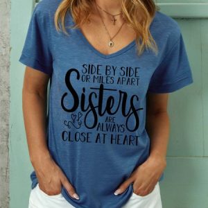 Women Friendship Sisters Side By Side Regular Fit T-Shirt, T-shirts, Lilicloth.com