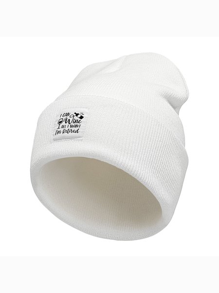 I Can Wine All I Want I'm Retired Funny Graphic Beanie Hat, Hats, Lilicloth.com