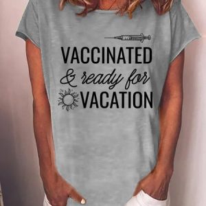 Vaccinated And Ready To Travel Graphic T Shirt, T-shirts, Lilicloth.com