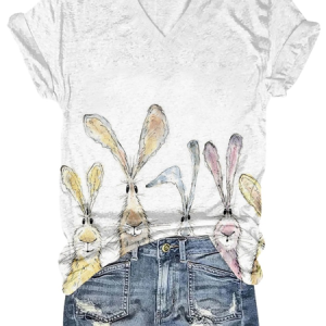 Easter Crew Neck Casual T-Shirt, T-shirts, Lilicloth.com