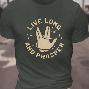 Live Long And Prosper Cotton T-shirt, T-shirts, Lilicloth.com