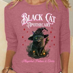 Women's Long Sleeve Blouse Spring/Fall Halloween Jersey Crew Neck Daily Going Out Casual Top, JustFashionNow T-Shirts, color:Watermelon|size:3XL,