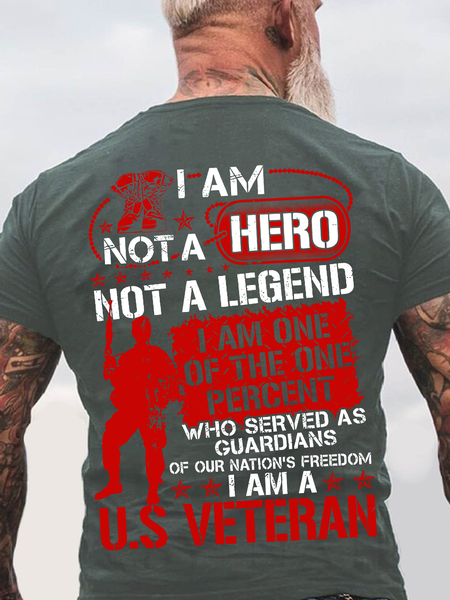 Not A Hero Not A Legend Lam One Of The One Percent Who Served As Guardians Cotton T-Shirt, T-shirts, Lilicloth.com
