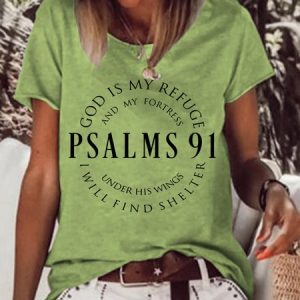 God Is My Refuge Short sleeve tops, T-shirts, Lilicloth.com