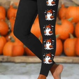 Halloween Casual Regular Fit Leggings, Pants, Lilicloth.com