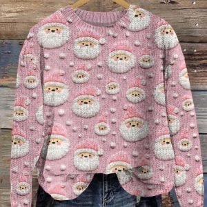 Santa Claus printed pullover knitted sweater, Sweaters, Lilicloth.com