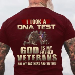 I Took A DNA Test God Is My Father Veterans Are My Brothers and SistersCotton Short Sleeve Short Sleeve T-Shirt, T-shirts, Lilicloth.com