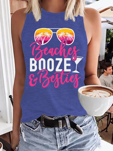 Girls Trip Booze Besties Beach Knit Tank, Tank Tops, Lilicloth.com