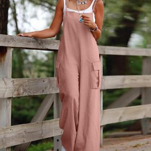 Spaghetti Strap Pocket Design Suspender Jumpsuit, Jumpsuits, ChicMe catalog