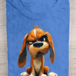 Jersey Dog Crew Neck Casual T-Shirt, T-shirts, Lilicloth.com