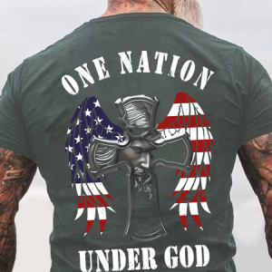One Nation Under God Back Cotton T-Shirt, T-shirts, Lilicloth.com