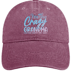 Lilicloth X Abu I'm The Crazy Grandma Adjustable Denim Hat, Men's Hats, Lilicloth.com