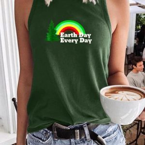 Earth Day Everyday Rainbow Pine Tree Tank Top, Tank Tops, Lilicloth.com