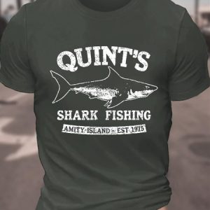 JAWS MOVIE TShirt Quints Shark Fishing Cotton T-shirt, T-shirts, Lilicloth.com