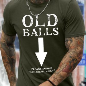 MenвЂ™s Old Balls Please Handle Package With Care Regular Fit Cotton Casual T-Shirt, T-shirts, Lilicloth.com
