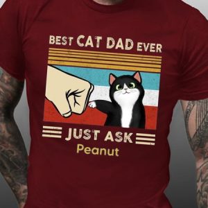 Best Dad Fluffy Cotton Round Neck Short Sleeve T-Shirt, T-shirts, Lilicloth.com