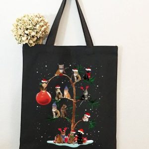 Christmas Trees And Cats Festival Graphic Casual Shopping Tote Bag, Bags, Lilicloth.com