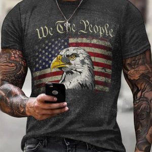 We Are People America Flag Short Sleeve Short Sleeve T-Shirt, T-shirts, Lilicloth.com