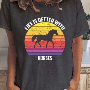 Life Is Better With Horses T-shirt, T-shirts, Lilicloth.com