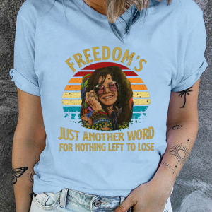 Cotton Freedom's Just Another Word For Nothing Left To Lose Vintage Comfort Colors Casual Crew Neck T-Shirt, T-shirts, Lilicloth.com
