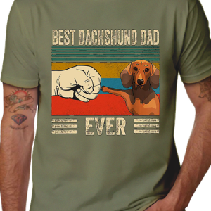 Best Dachshund Dad Ever Crew Neck T-shirt, T-shirts, Lilicloth.com