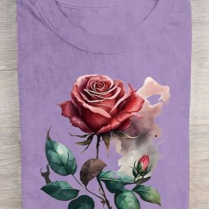 Loose Floral Casual T-Shirt, T-shirts, Lilicloth.com