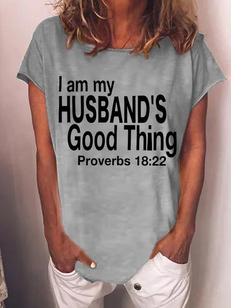 Valentines Day I Am My Husbands Good Things Womens T-Shirt, T-shirts, Lilicloth.com