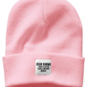 Dear Karma Text Letter Beanie Hat, Hats, Lilicloth.com