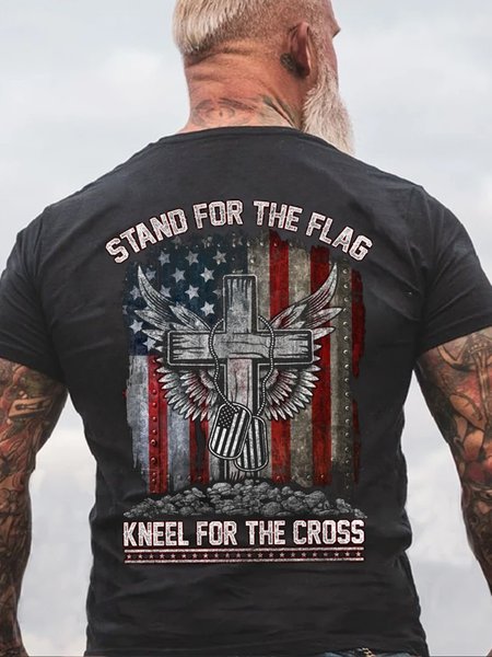 Stand For The Flag Kneel For The Cross T-Shirt, T-shirts, Lilicloth.com