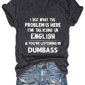 I See What The Problem Is Here V Neck Short Sleeve T-shirt, T-shirts, Lilicloth.com