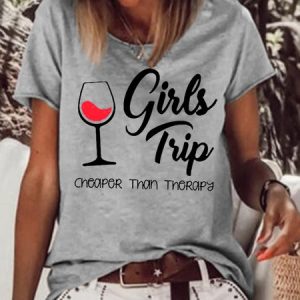 Women's Long Sleeve Tee T-shirt Spring/Fall Letter Crew Neck Casual Top, JustFashionNow T-Shirts, color:Gray|size:3XL,