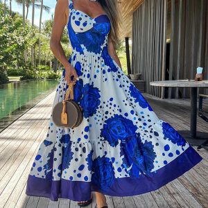 Floral Print Sleeveless Maxi Dress, Print Dresses, ChicMe catalog