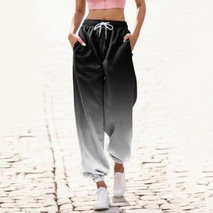 Women's Trousers Ankle Banded Pants Daily Going Out Casual Ombre Spring/Fall Pants, JustFashionNow Pants, color:Black|size:3XL,