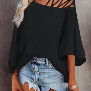 Cold Shoulder Bell Sleeve Top, Blouses & Shirts, ChicMe catalog