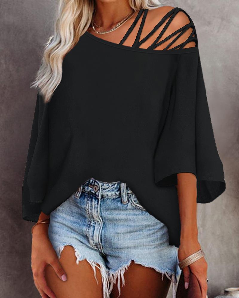 Cold Shoulder Bell Sleeve Top, Blouses & Shirts, ChicMe catalog