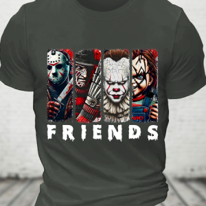 Friends Horror Characters Cotton T-Shirt, T-shirts, Lilicloth.com