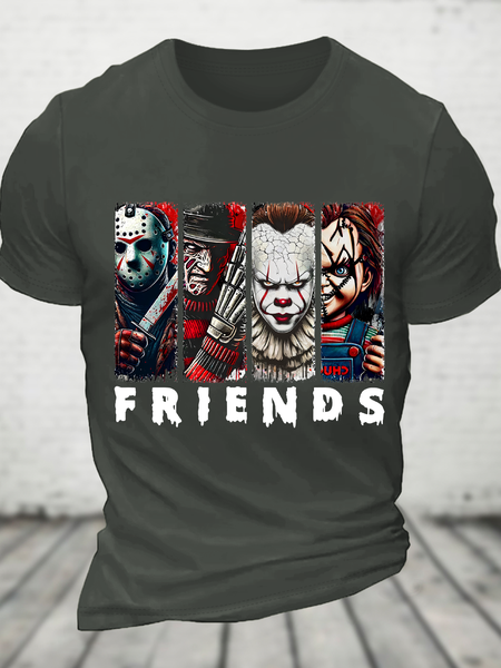 Friends Horror Characters Cotton T-Shirt, T-shirts, Lilicloth.com